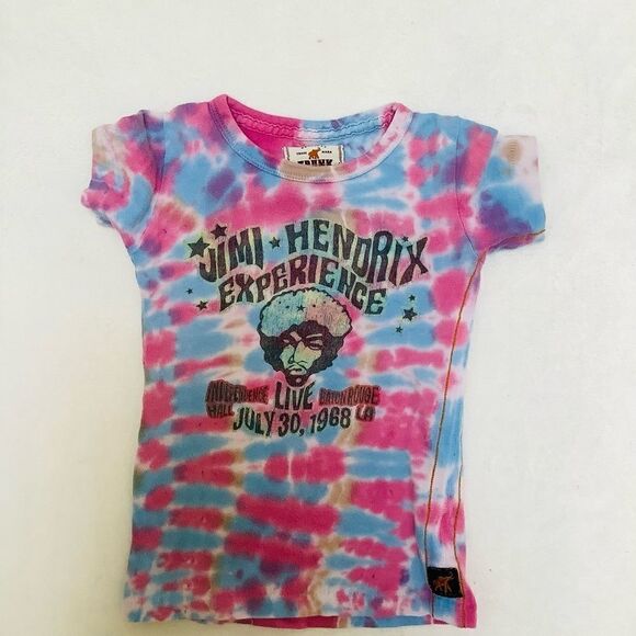 CONCERT TEE SHIRT JIMI HENDRIX SHIRT 4/5 BLUE PINK BROWN TIE DYE UNISEX - Picture 4 of 4